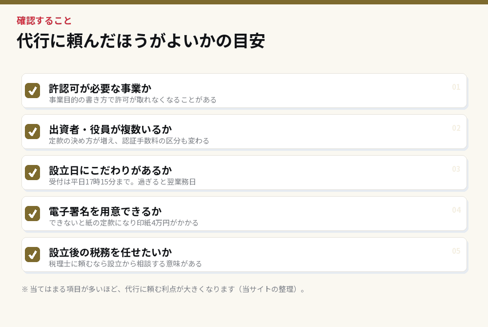 代行に頼んだほうがよいかの目安