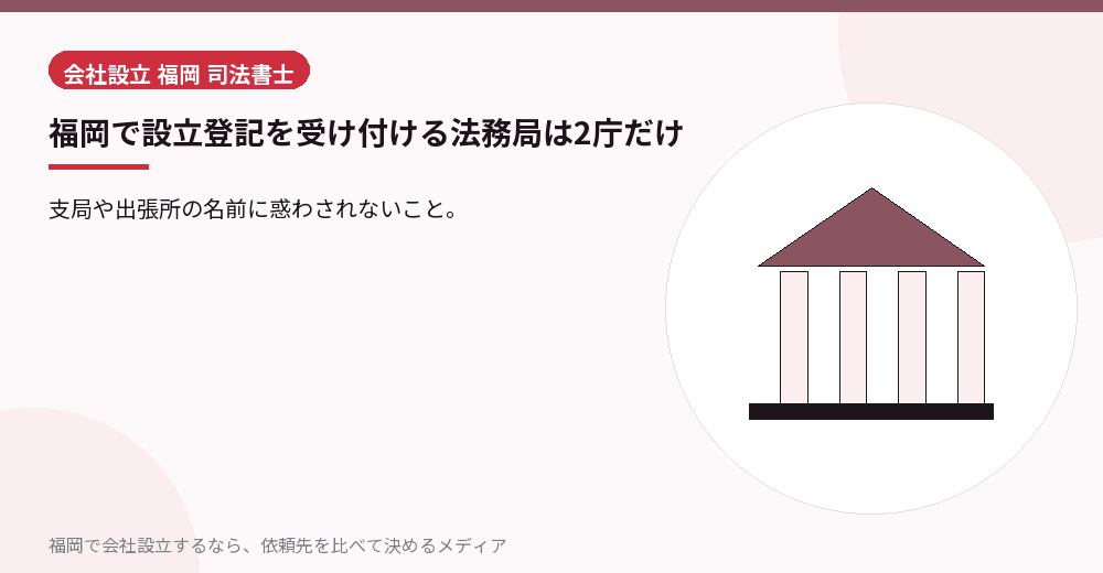 福岡で設立登記を受け付ける法務局は2庁だけ／福岡の会社設立の代行を比べる