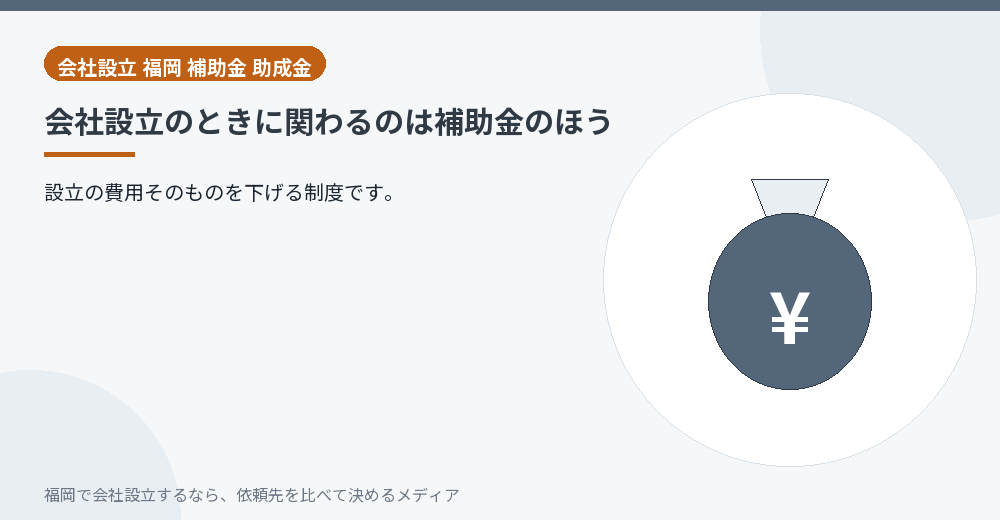 会社設立のときに関わるのは補助金のほう／福岡の会社設立の代行を比べる