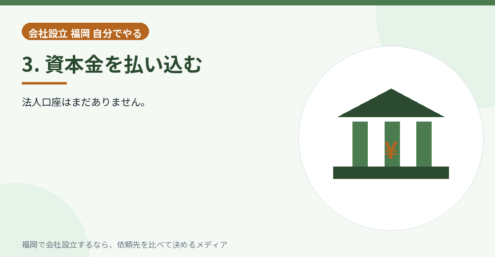 3. 資本金を払い込む／福岡の会社設立の代行を比べる