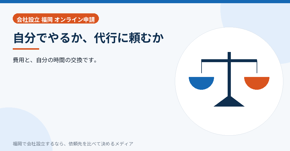 自分でやるか、代行に頼むか／福岡の会社設立の代行を比べる