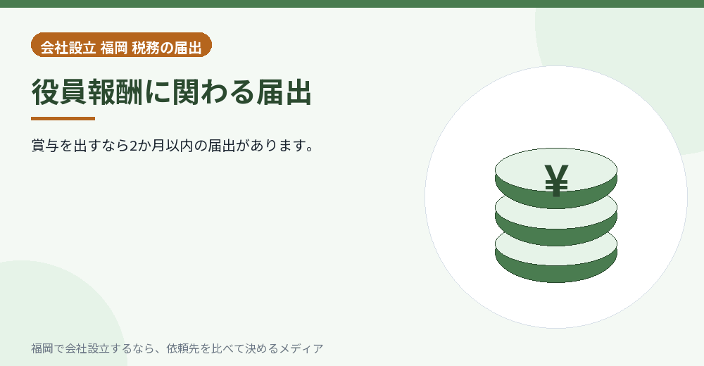 役員報酬に関わる届出／福岡の会社設立の代行を比べる