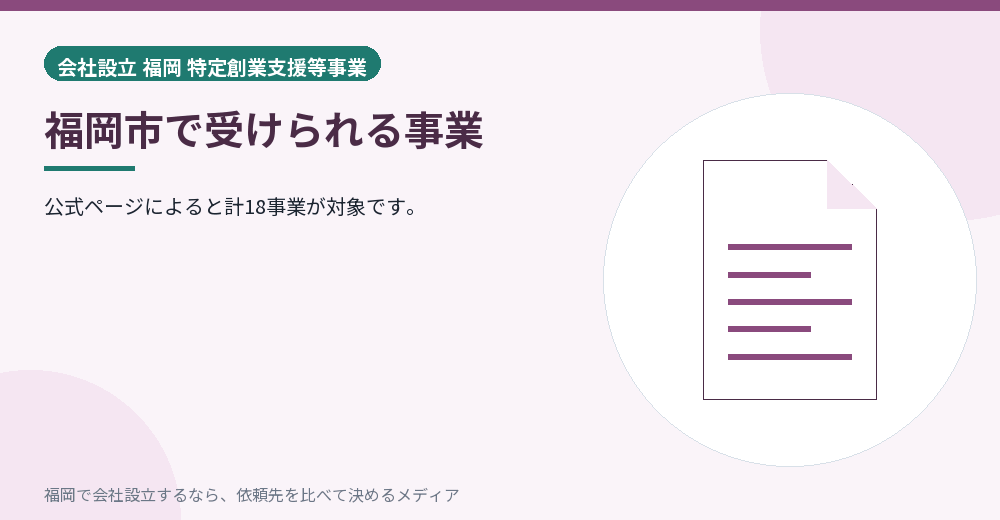 福岡市で受けられる事業／福岡の会社設立の代行を比べる