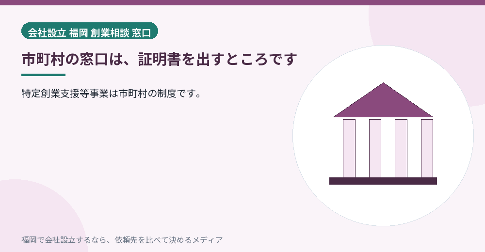 市町村の窓口は、証明書を出すところです/福岡の会社設立の代行を比べる