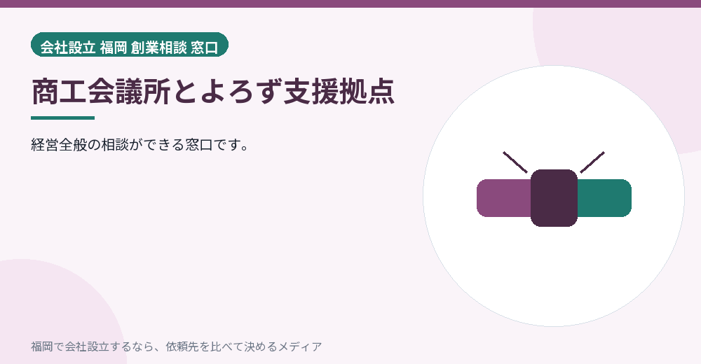 商工会議所とよろず支援拠点/福岡の会社設立の代行を比べる