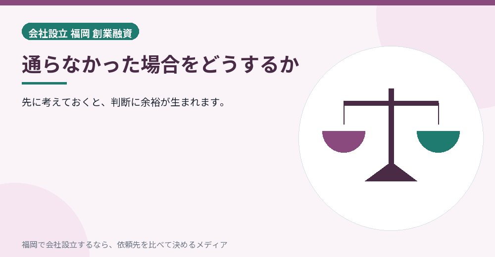 通らなかった場合をどうするか／福岡の会社設立の代行を比べる