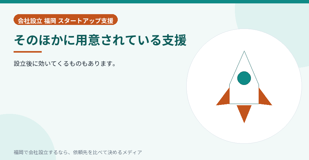 そのほかに用意されている支援／福岡の会社設立の代行を比べる