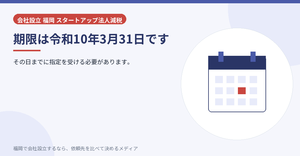 期限は令和10年3月31日です／福岡の会社設立の代行を比べる