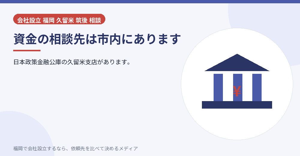 資金の相談先は市内にあります／福岡の会社設立の代行を比べる